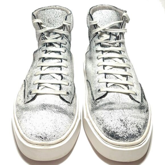 TCG Limited Edition "Culver" Cracked Distressed White Sneakers Sz 9 - Picture 3 of 13